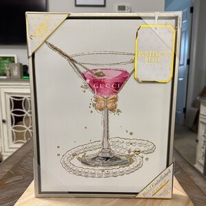 Gucci Pink and Gold Martini Glass Art